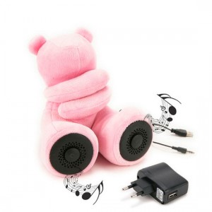 Teddy Bear Speakers Pink